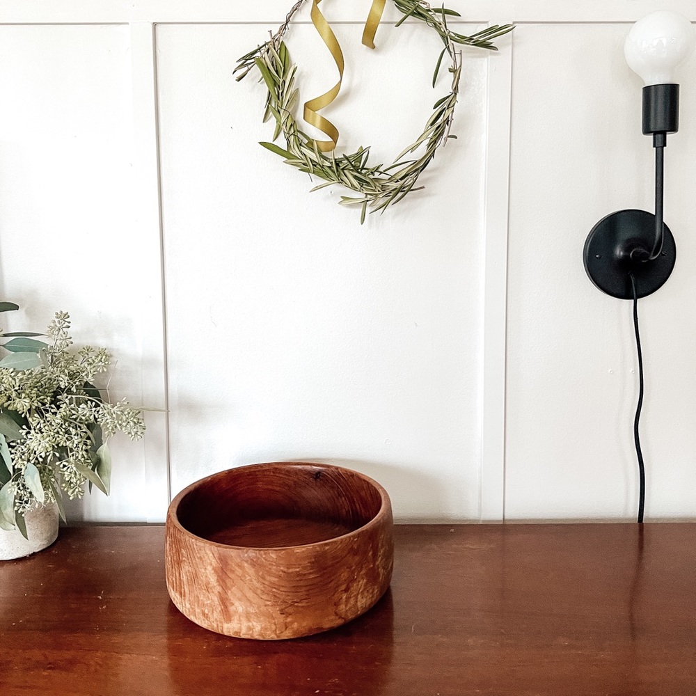 Wood mid century teak bowl